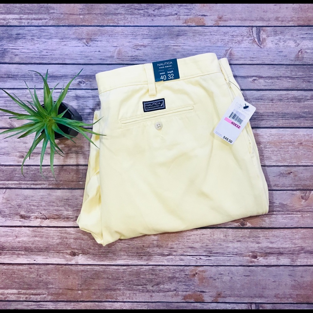 NWT Men’s Nautical Soft Yellow pants 100% cotton
